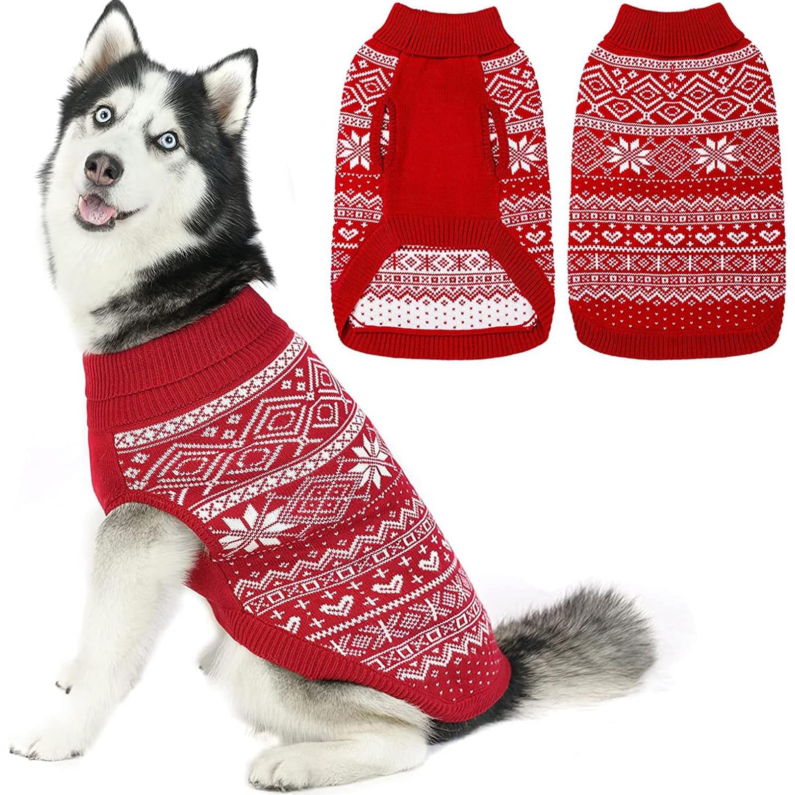 Homimp Sudadera para Perro Argyle - frente, muy cálida para paseos invernales