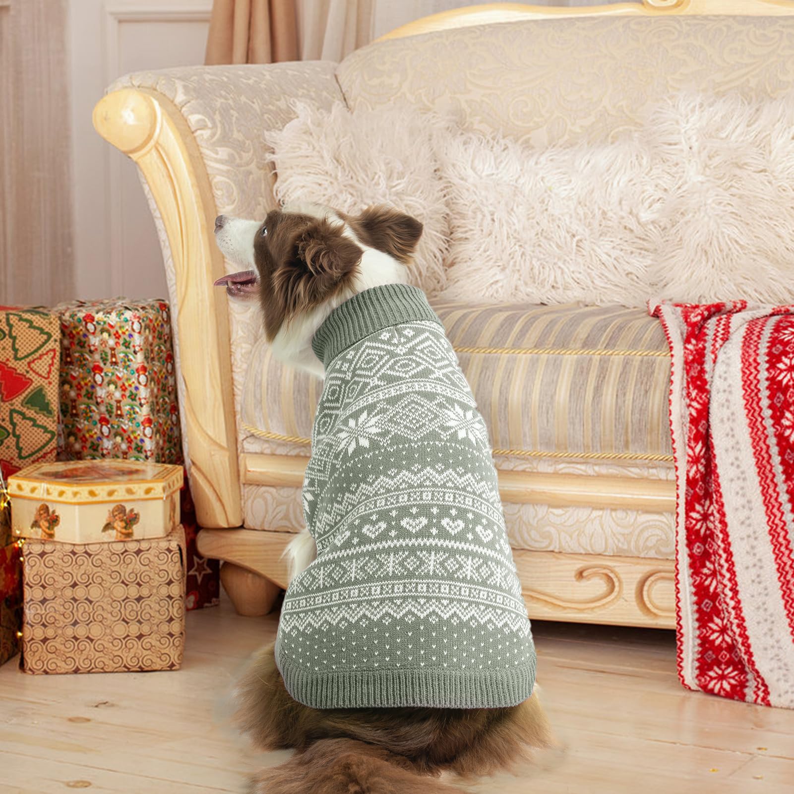 Homimp prenda invernal para perros Argyle gris XS, ideal para paseos.