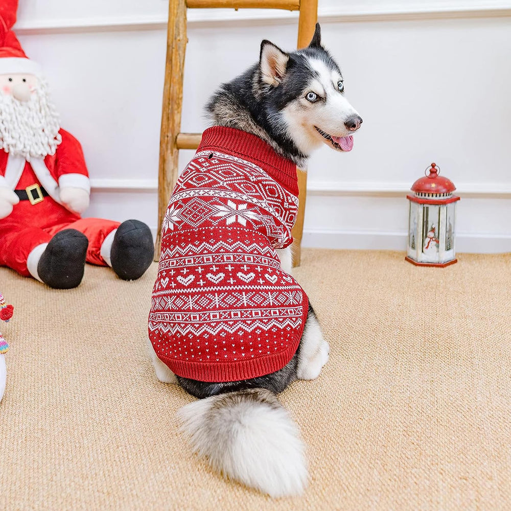 Homimp Sudadera para Perro Argyle - color rojo, ideal para salidas con otros perros