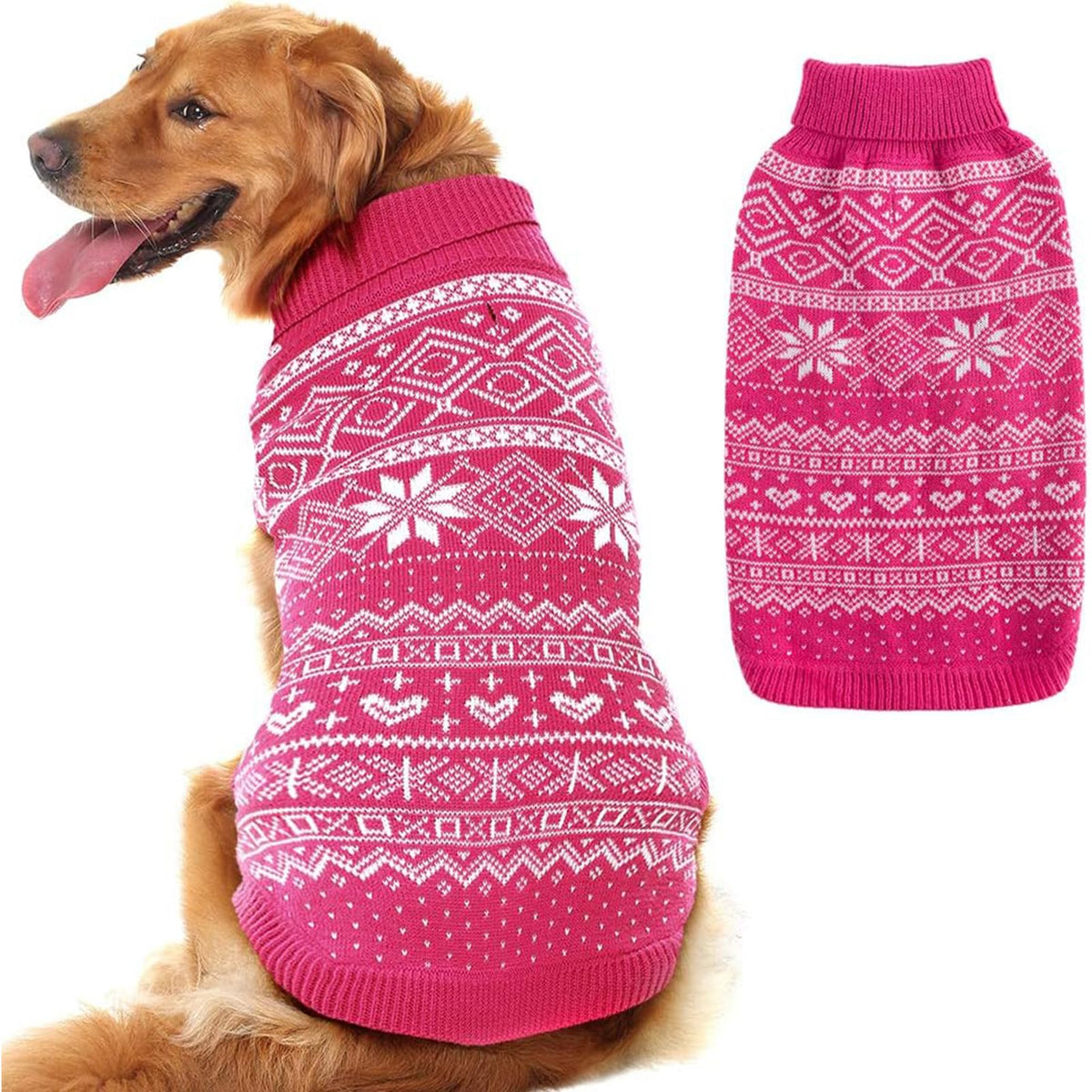 Homimp sudadera para perro con diseño a rombos rosa frente, abrigo cálido para paseos al aire libre.
