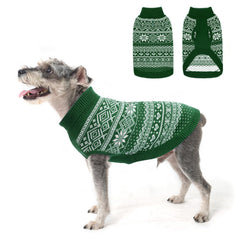 HOMIMP suéter Argyle para perro verde, vista frontal, ideal para paseos fríos
