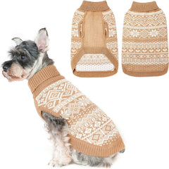 Homimp suéter para perros Argyle, vista frontal, aporta abrigo suave para paseos.
