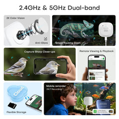 Cámara HomiQ Aquarium 3MP alerta de movimiento IA para recibir notificaciones instantáneas