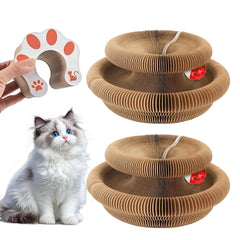 Homlume Kitty Kurls, tablero rasca-doblable para juego en interiores.