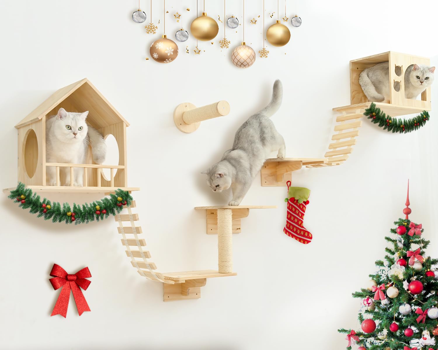 Homman estanterías pared gatos 9 piezas: organización y juego seguro para gatos grandes.