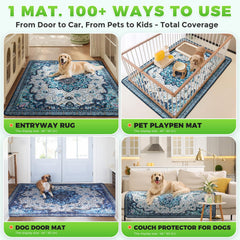Hompet 2 Pack tapete delgado anti-deslizante, ideal bajo puertas de entrada.