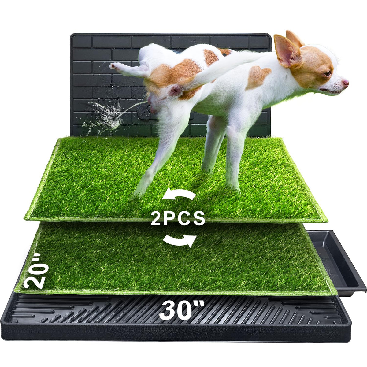 Hompet Potty con césped artificial superior para interior, entrenamiento cómodo.