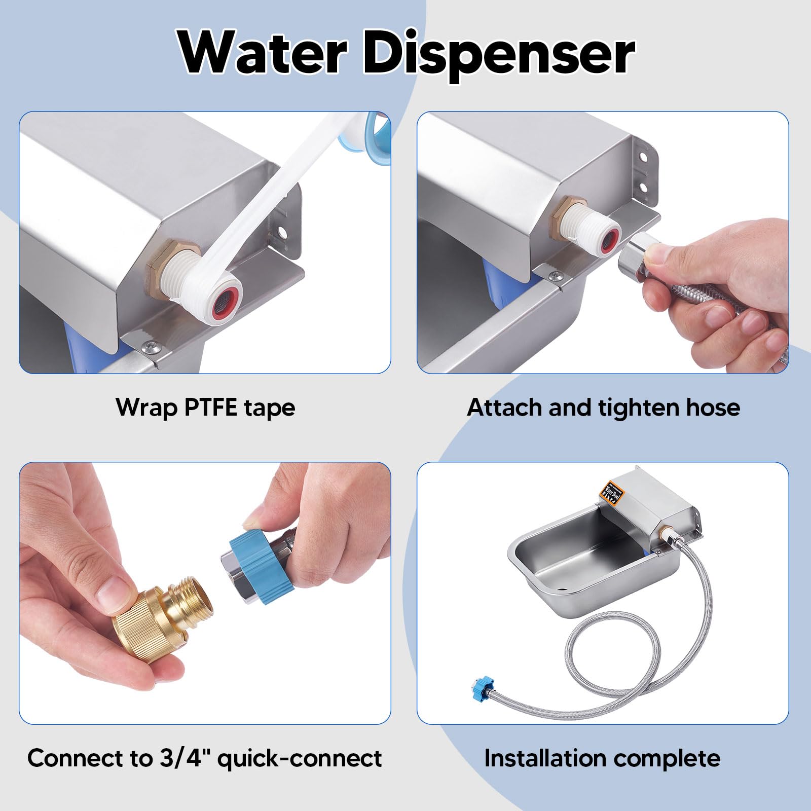 Homsky dispensador de agua con accesorios de cobre para instalación fácil