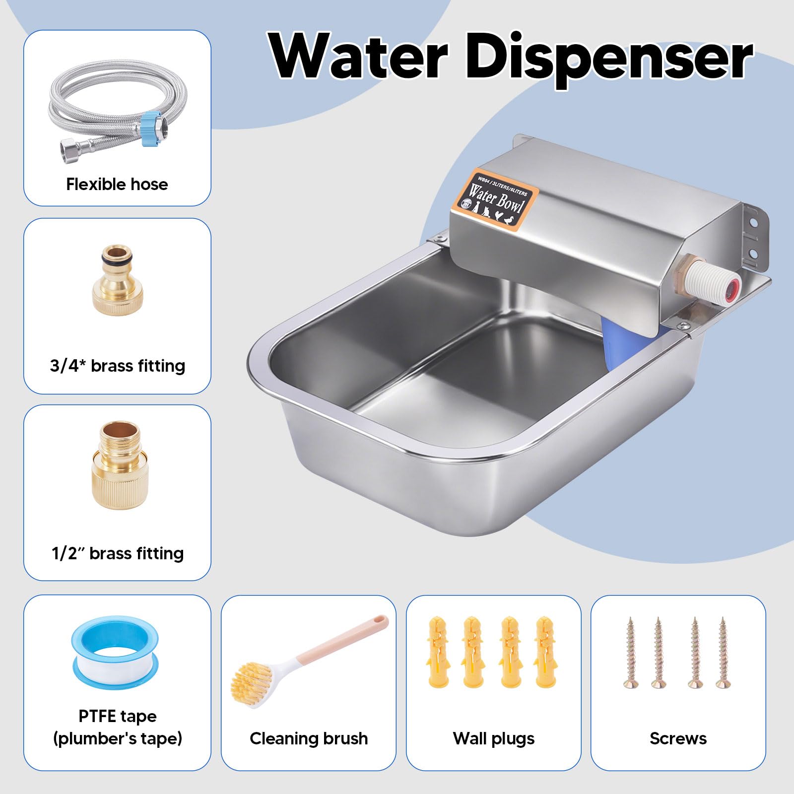 Homsky dispensador de agua con drenaje sencillo para limpieza rápida