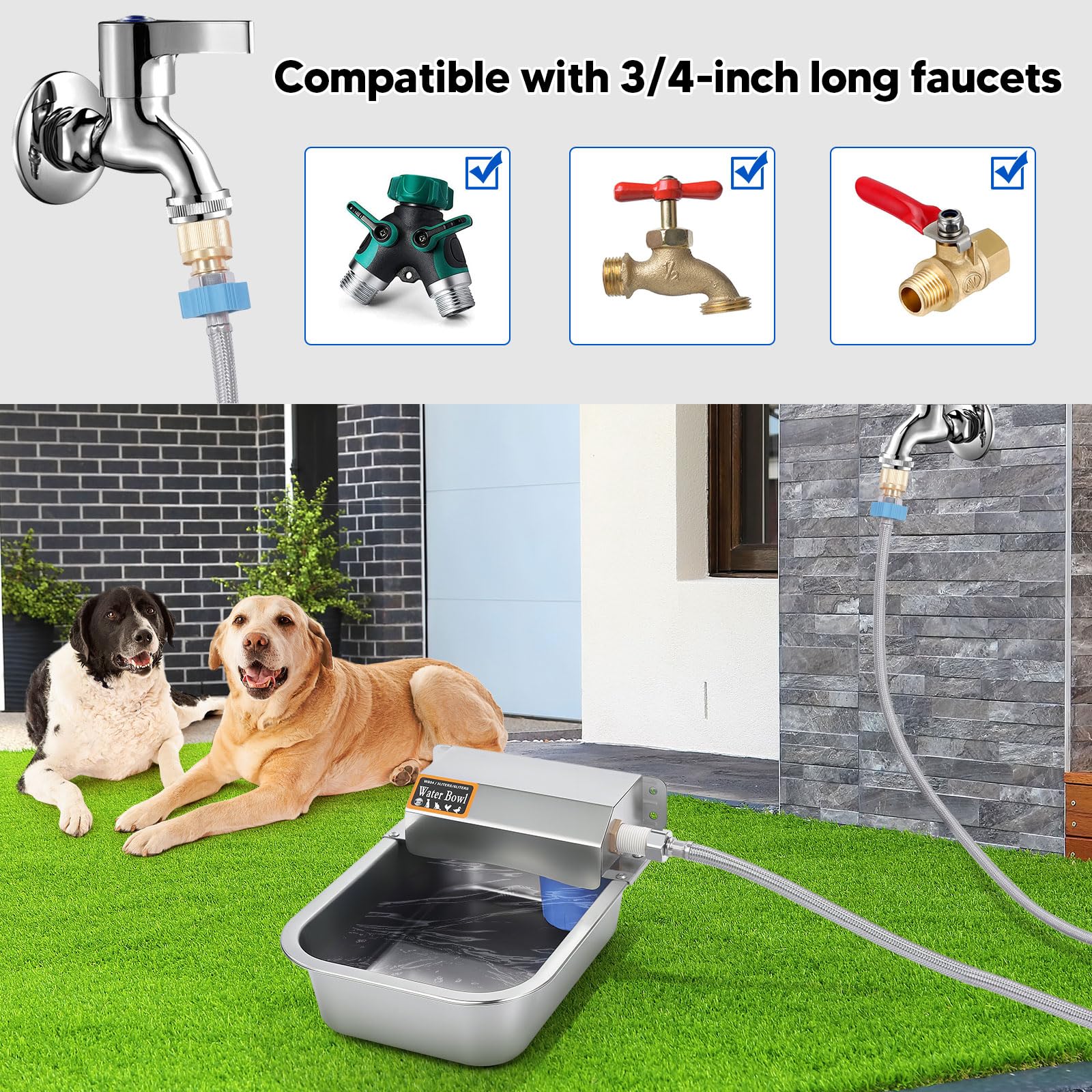 Homsky dispensador de agua para perros, uso en exteriores, resistente