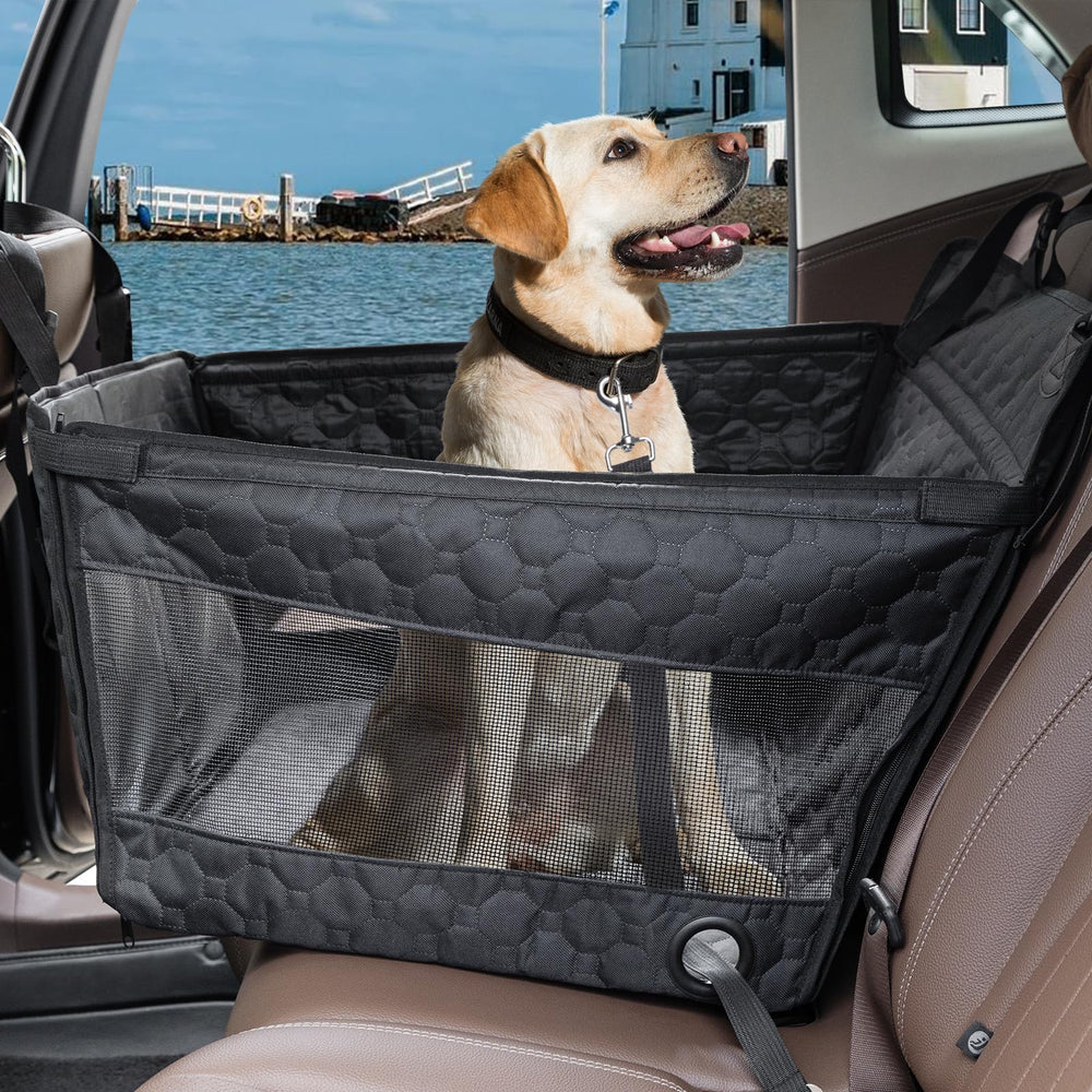 Homsunyi asiento de coche para perros grandes, vista frontal, seguridad y comodidad en cada viaje