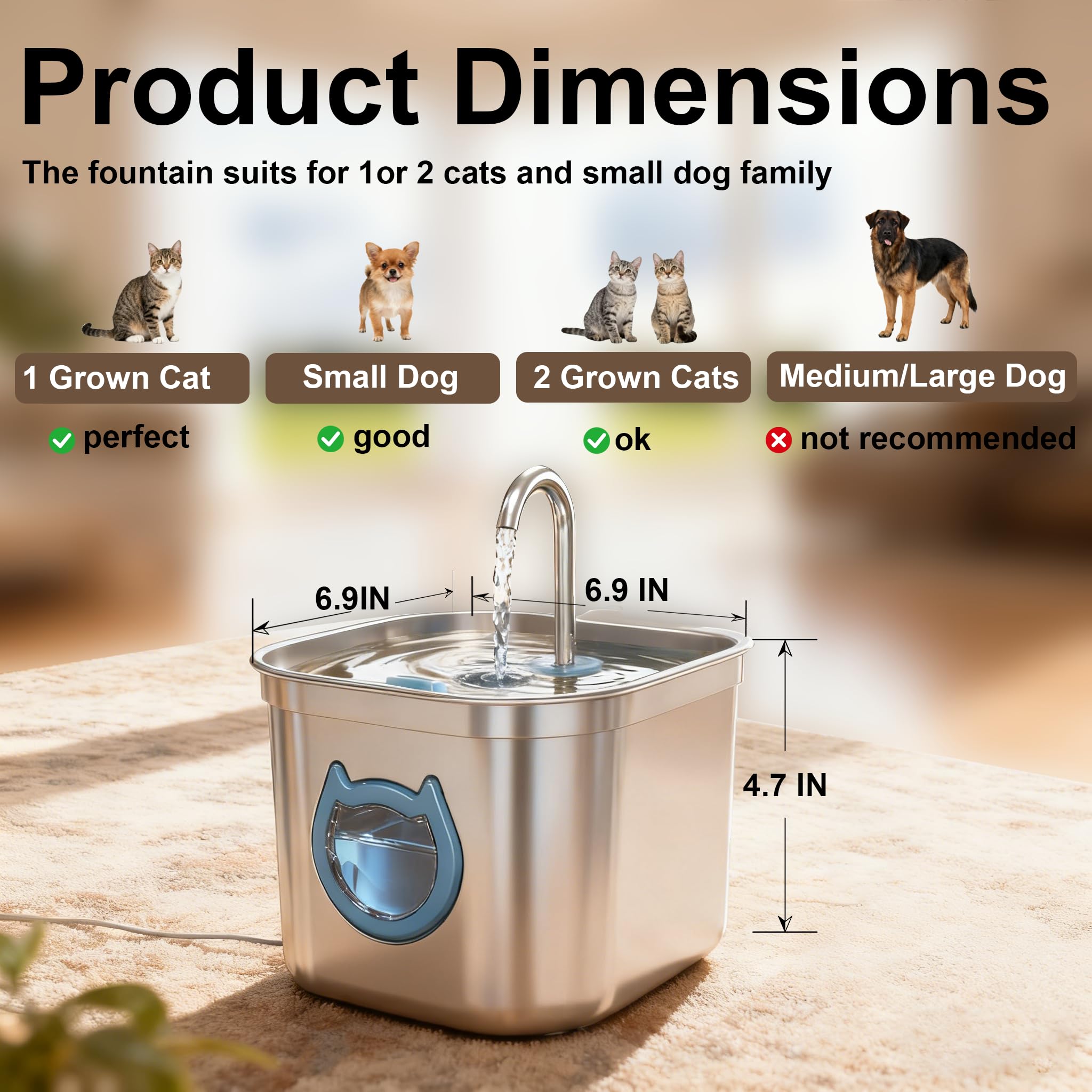 Homtyler sistema filtracion tres etapas para agua mas fresca para tu mascota