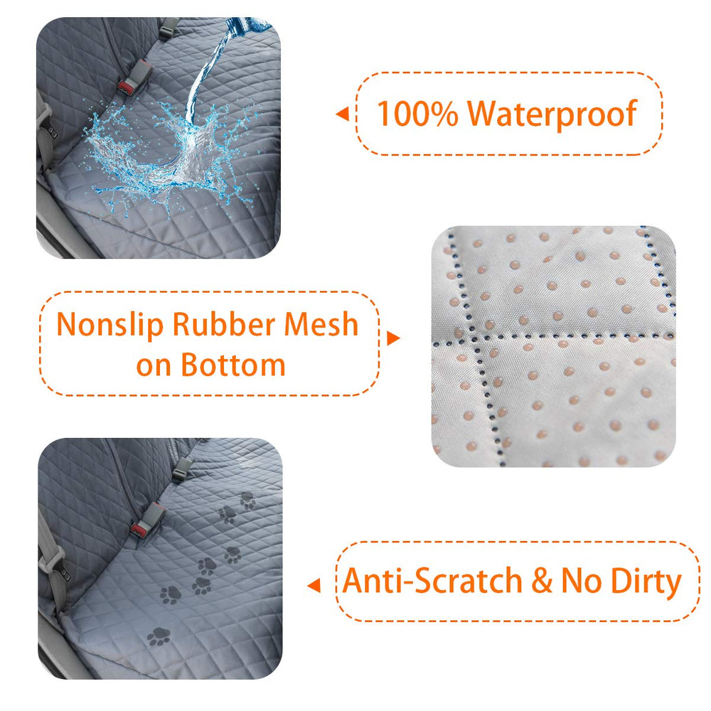 HONEST OUTFITTERS funda impermeable para perros en asiento trasero con faldón lateral