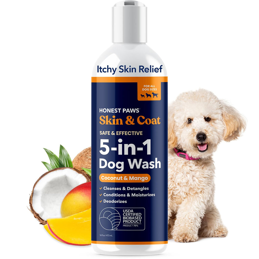 Honest Paws champú para perros: botella frente, limpieza suave y aroma ligero