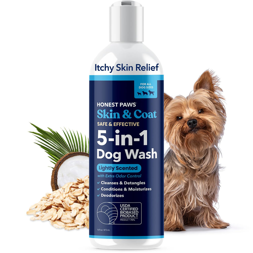 Champú Honest Paws para perros: limpieza 5 en 1 para pelaje suave.