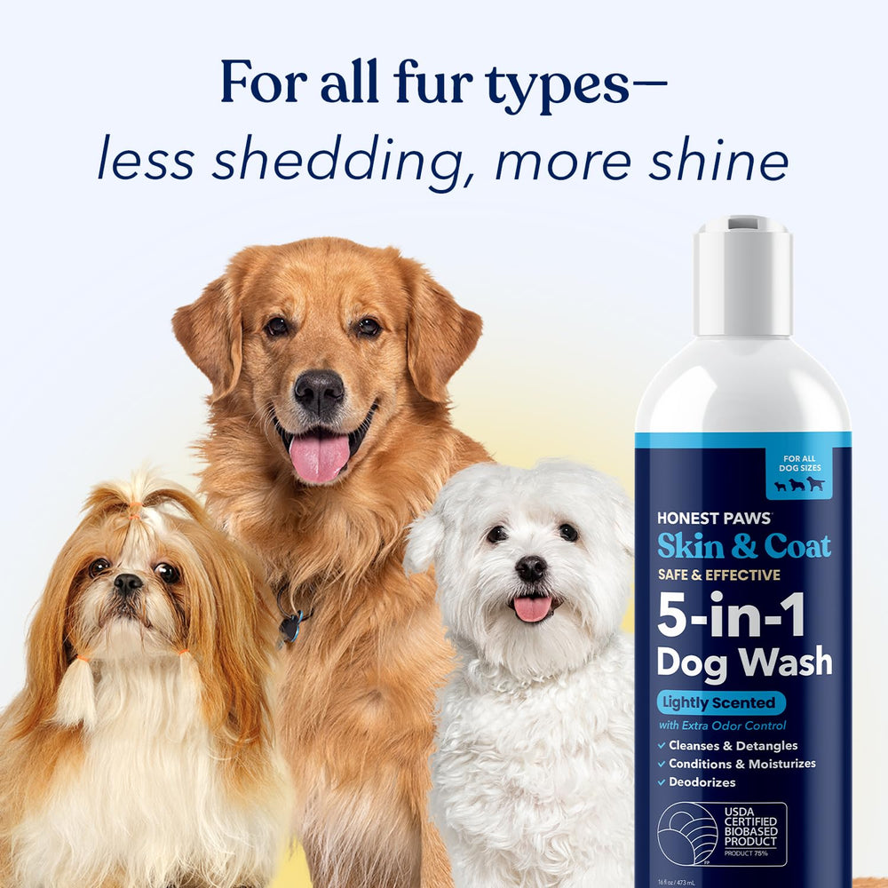 Resultado suave y brillante con aloe y avena de Honest Paws.