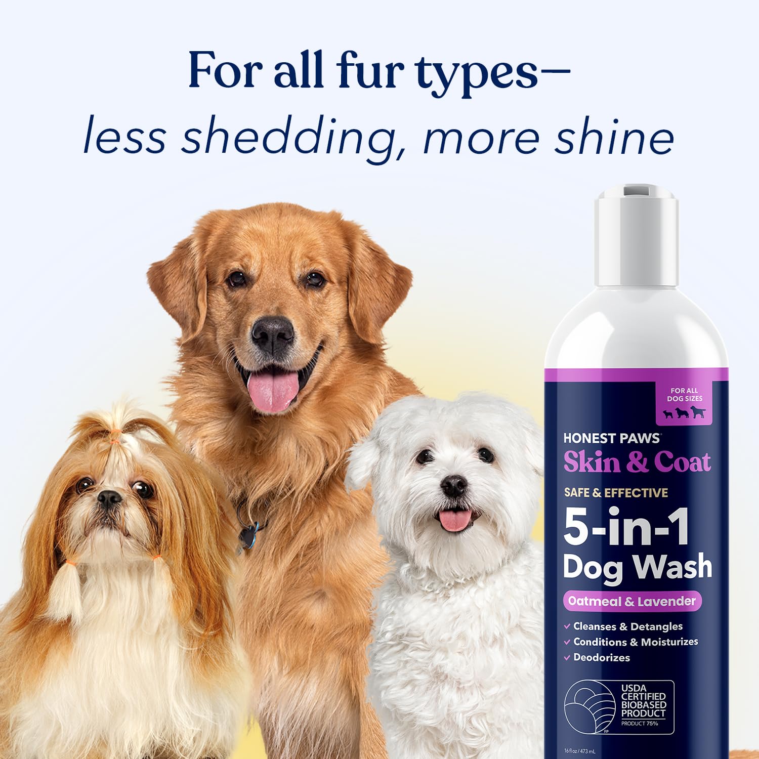 Honest Paws champú para perro, aplicación fácil durante el baño.