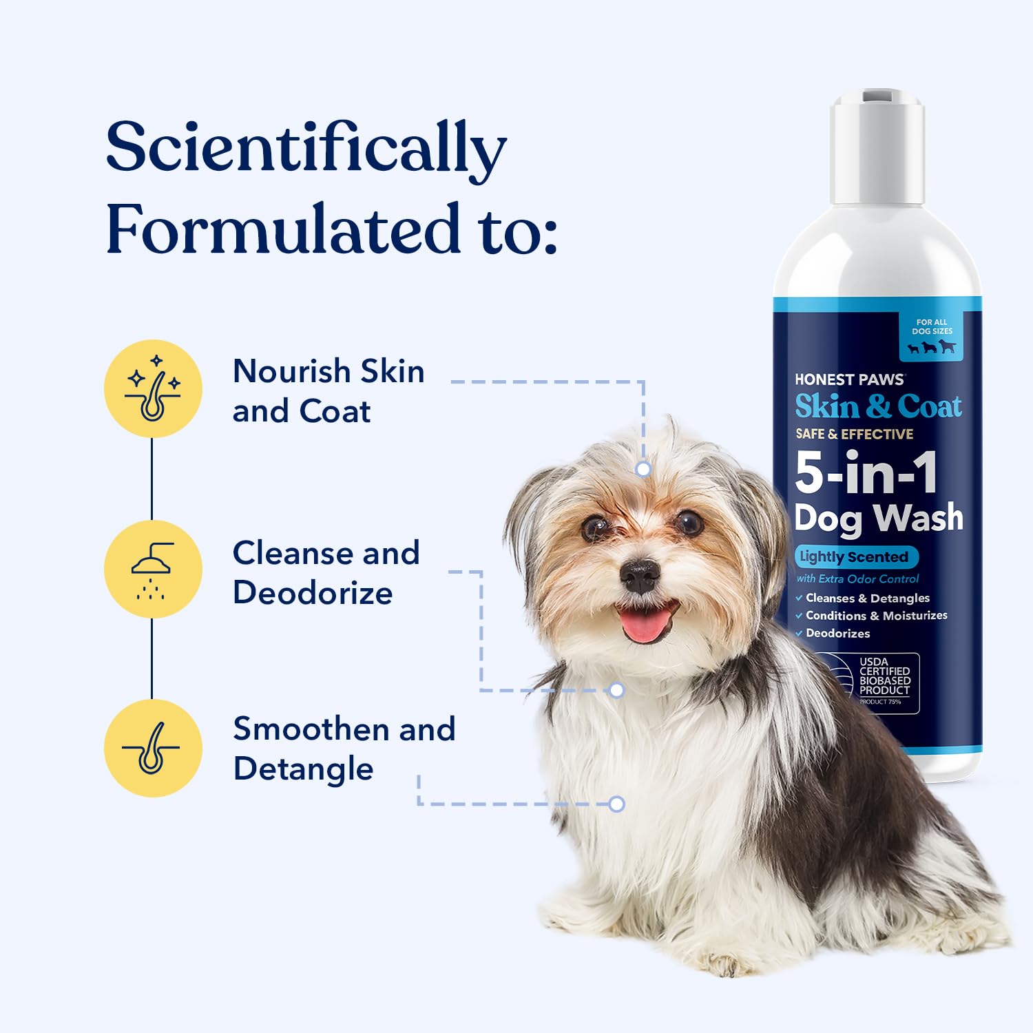 Honest Paws champú para perros: hidratación con avena y aloe para la piel.