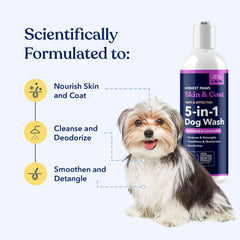 Honest Paws champú para perro con lavanda, aroma calmante durante el baño.