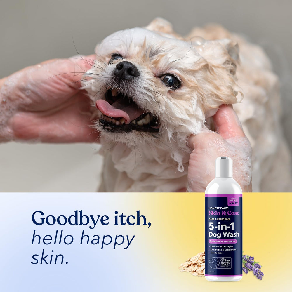 Honest Paws champú para perro, piel hidratada gracias a la fórmula.