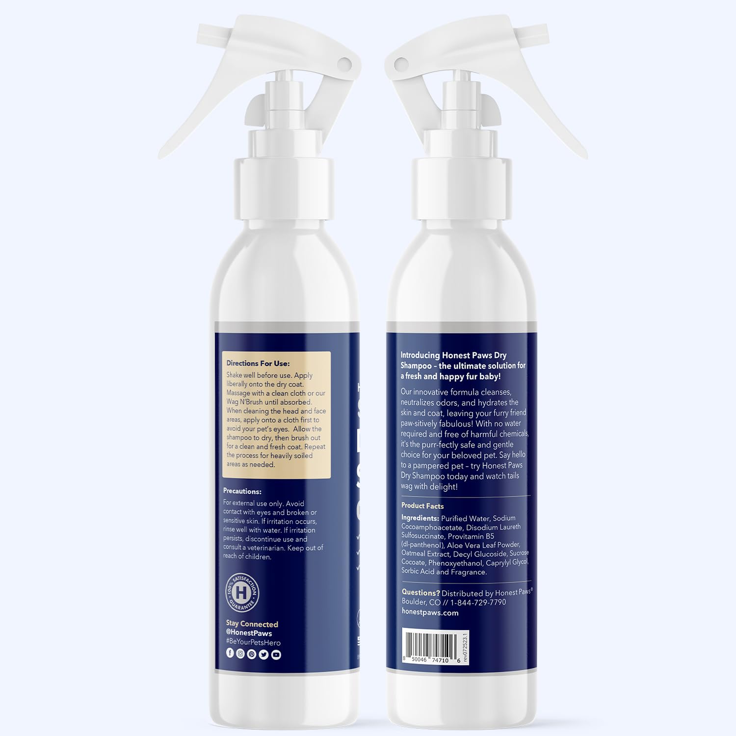 honest paws champú seco para perros: producto fabricado en eeuu con ingredientes seleccionados