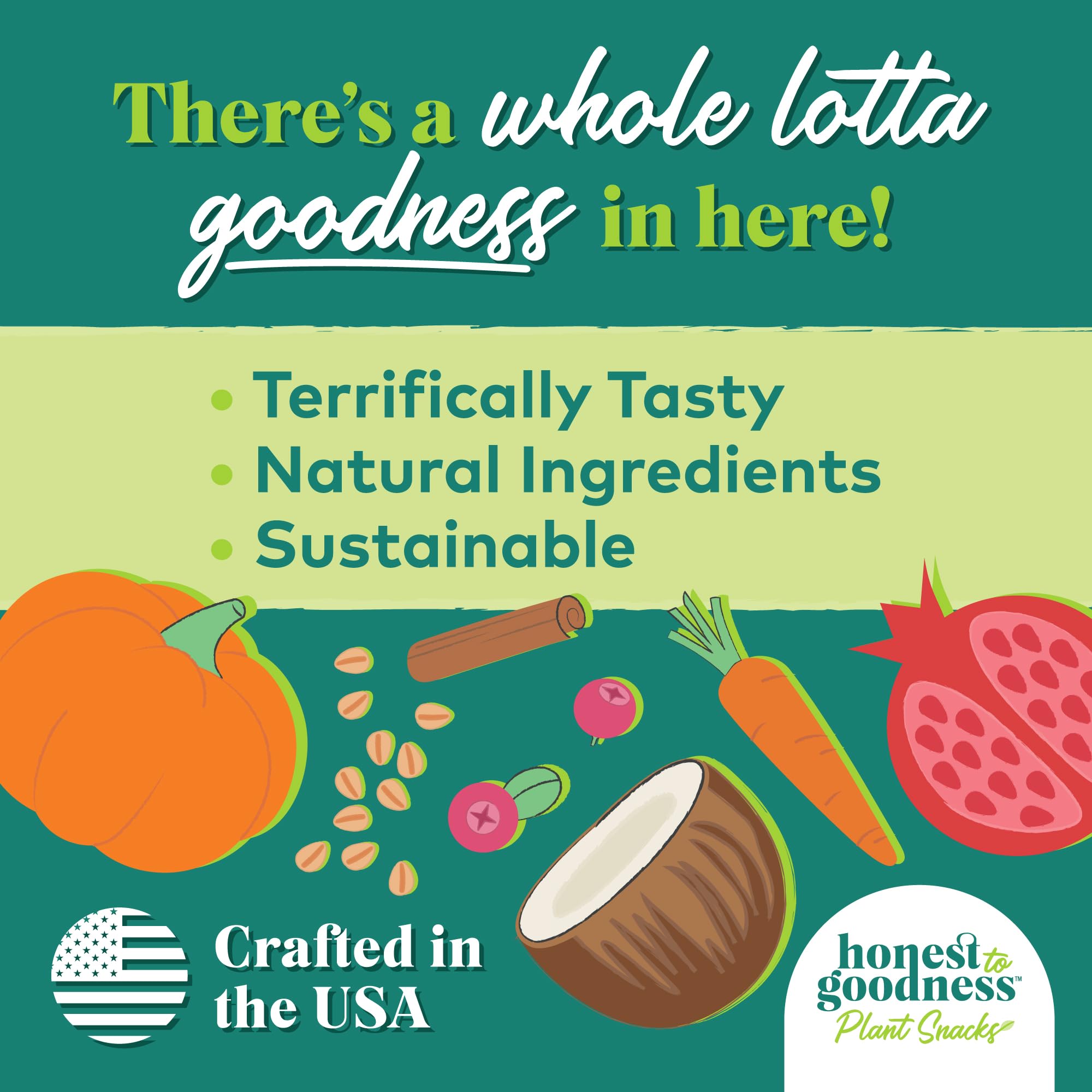 Honest to Goodness Mellow Belly etiqueta, origen sostenible y receta natural.