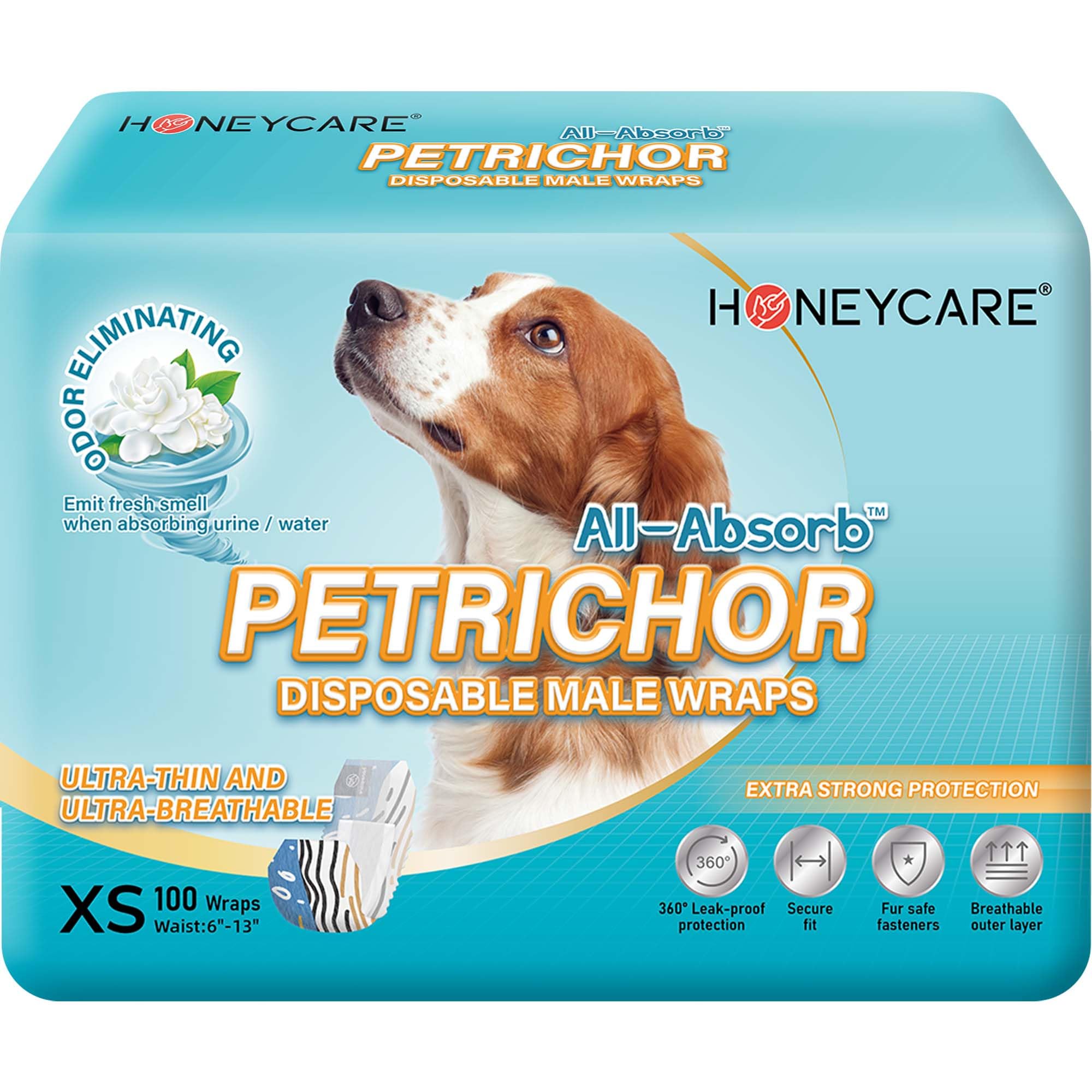 HONEY CARE All Absorb Petrichor, empaque claro para almacenamiento diario