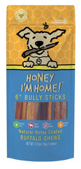 Honey I'm Home palitos bully buffalo 6 pulgadas, 5 piezas para masticación saludable.