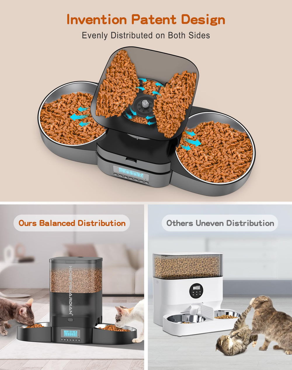 HoneyGuaridan alimentador con cierre hermético para mantener comida fresca y evitar olores.