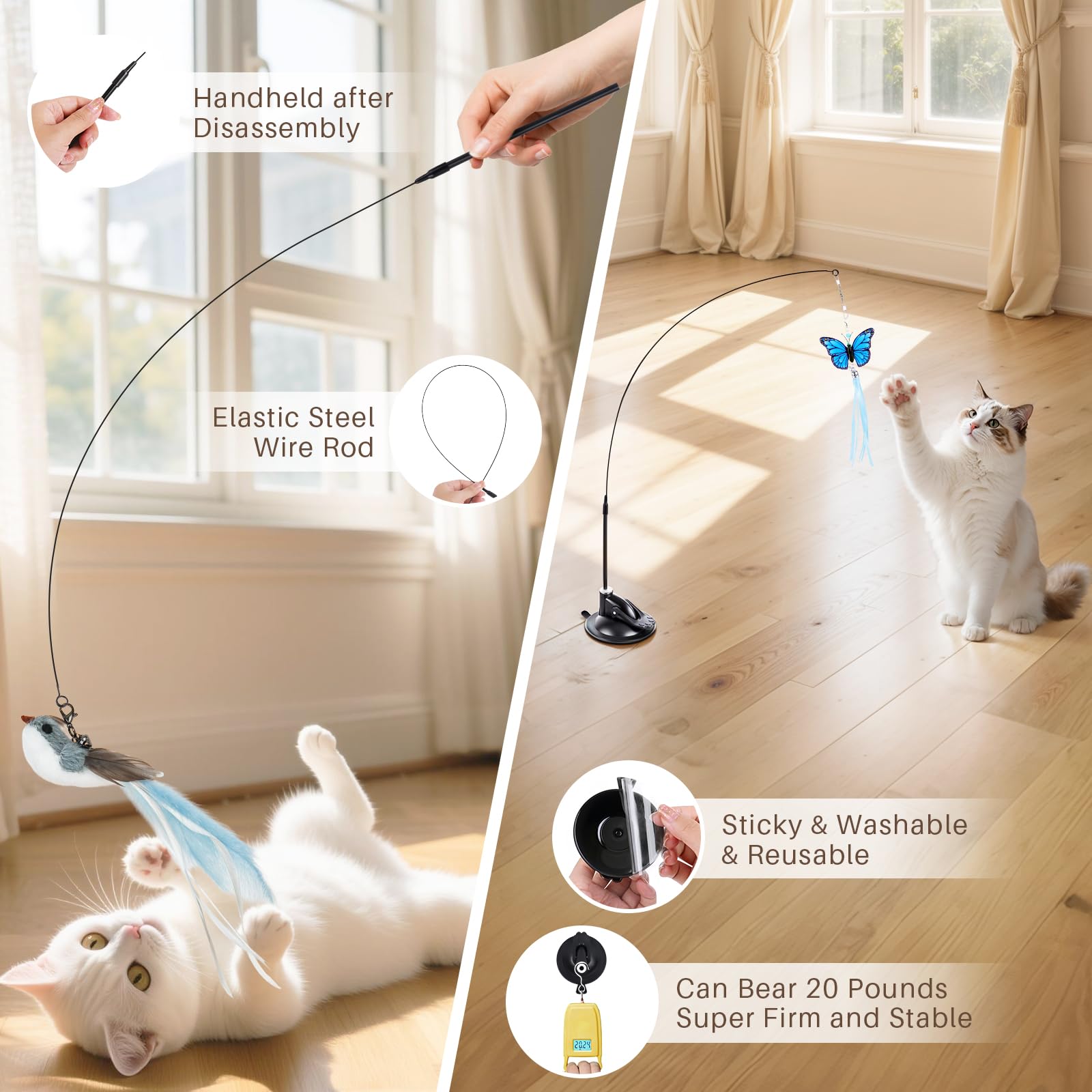 Aves coloridas de HONGDDY para gatos, ideal para ejercicio y entretenimiento diario
