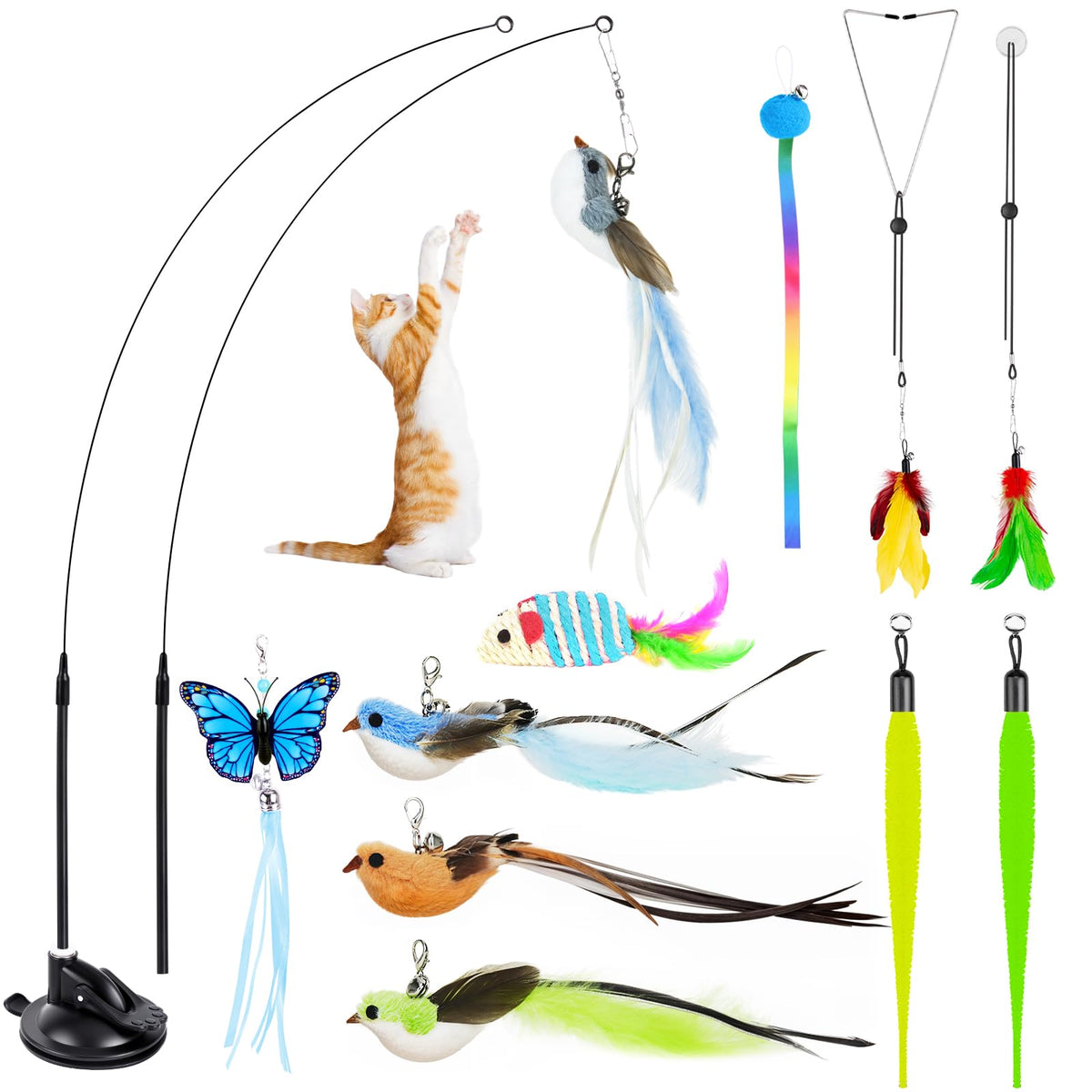 Juguetes HONGDDY con aves realistas para gatos, estimulan la caza y la curiosidad