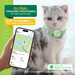 HONGTOP H Cat Tracker se integra con Find My de Apple para localizar al gato rápidamente.