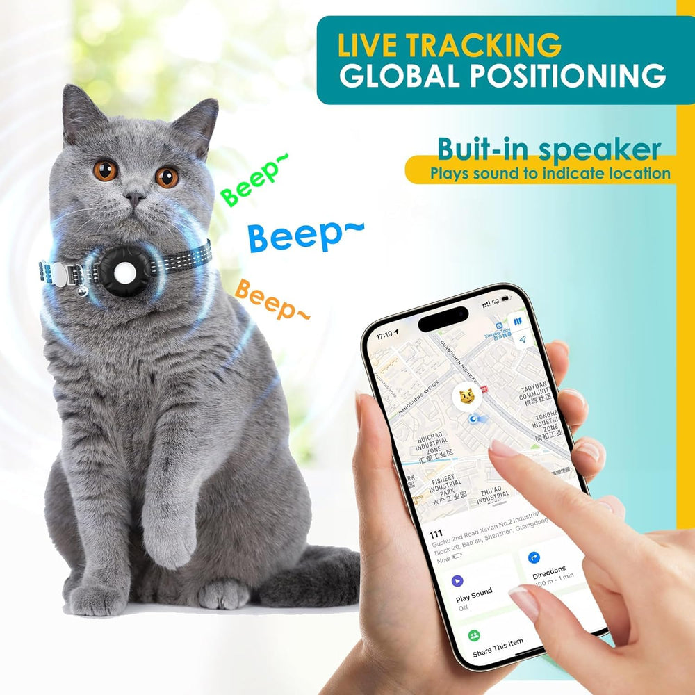 HongTop H Cat Tracker con hebilla elástica, seguridad frente a enganches.