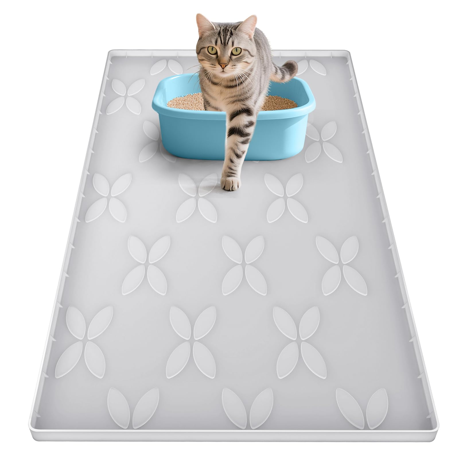 Alfombrilla Honomastry para caja de arena impermeable atrapa la arena