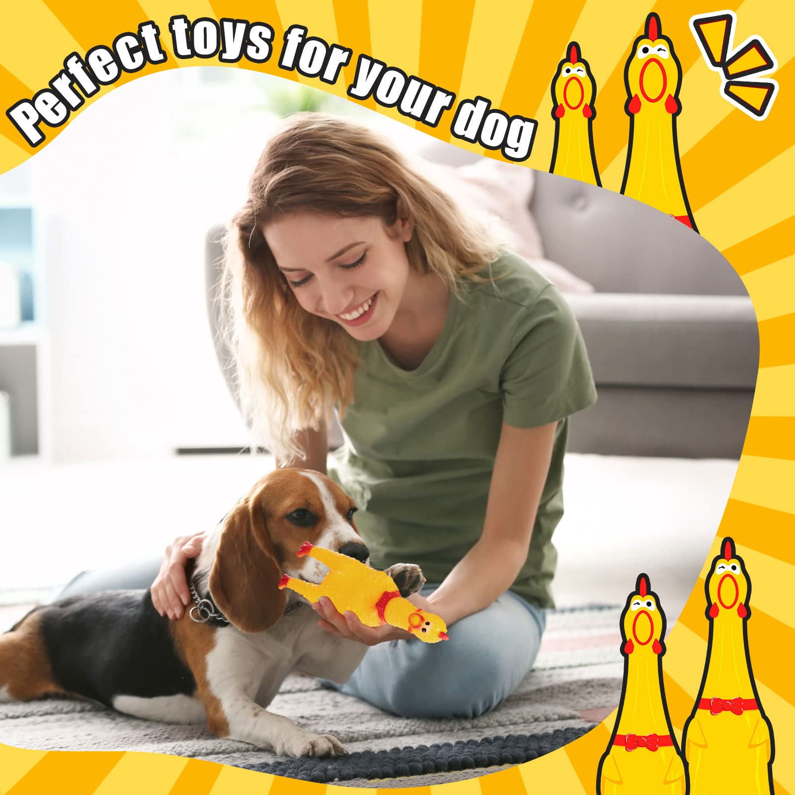 Honoson pollo de goma, al apretarlo genera sonidos divertidos para juego interactivo