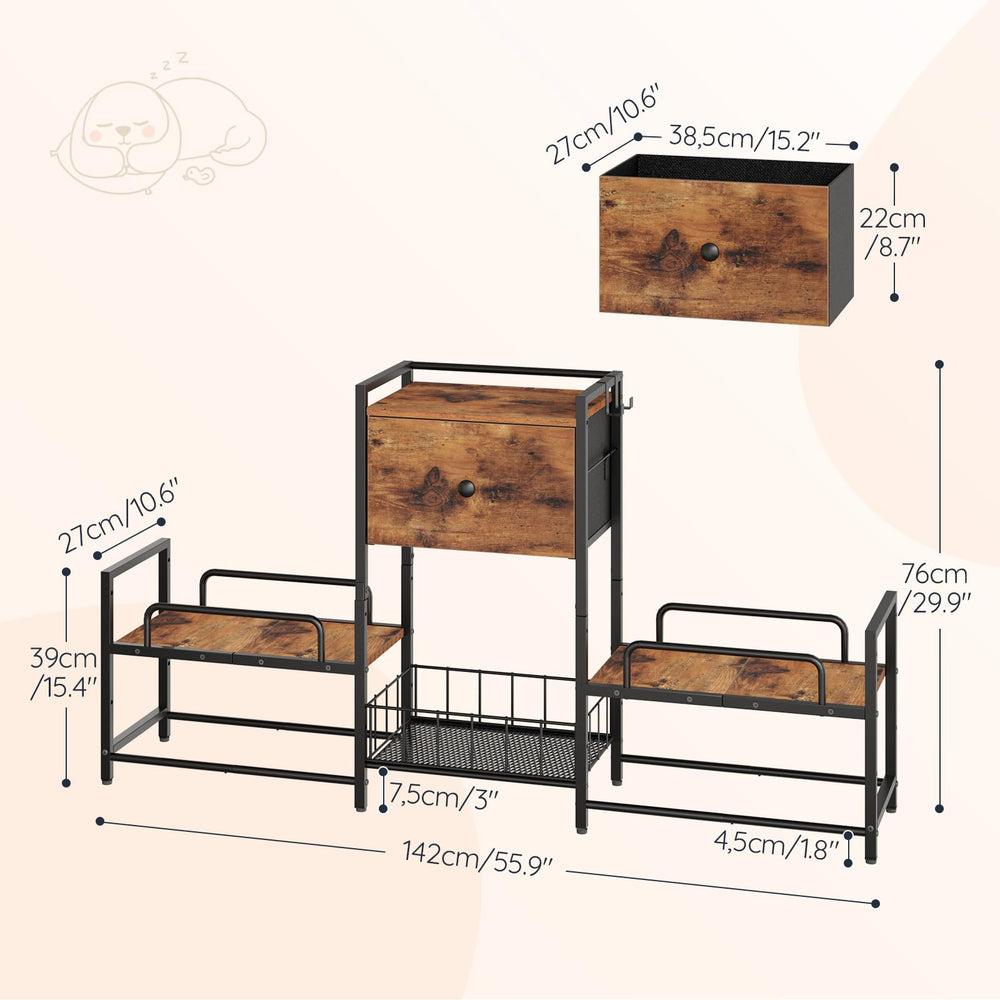 HOOBRO almacenamiento integrado, cajón para comida y accesorios ordenados en un solo mueble.