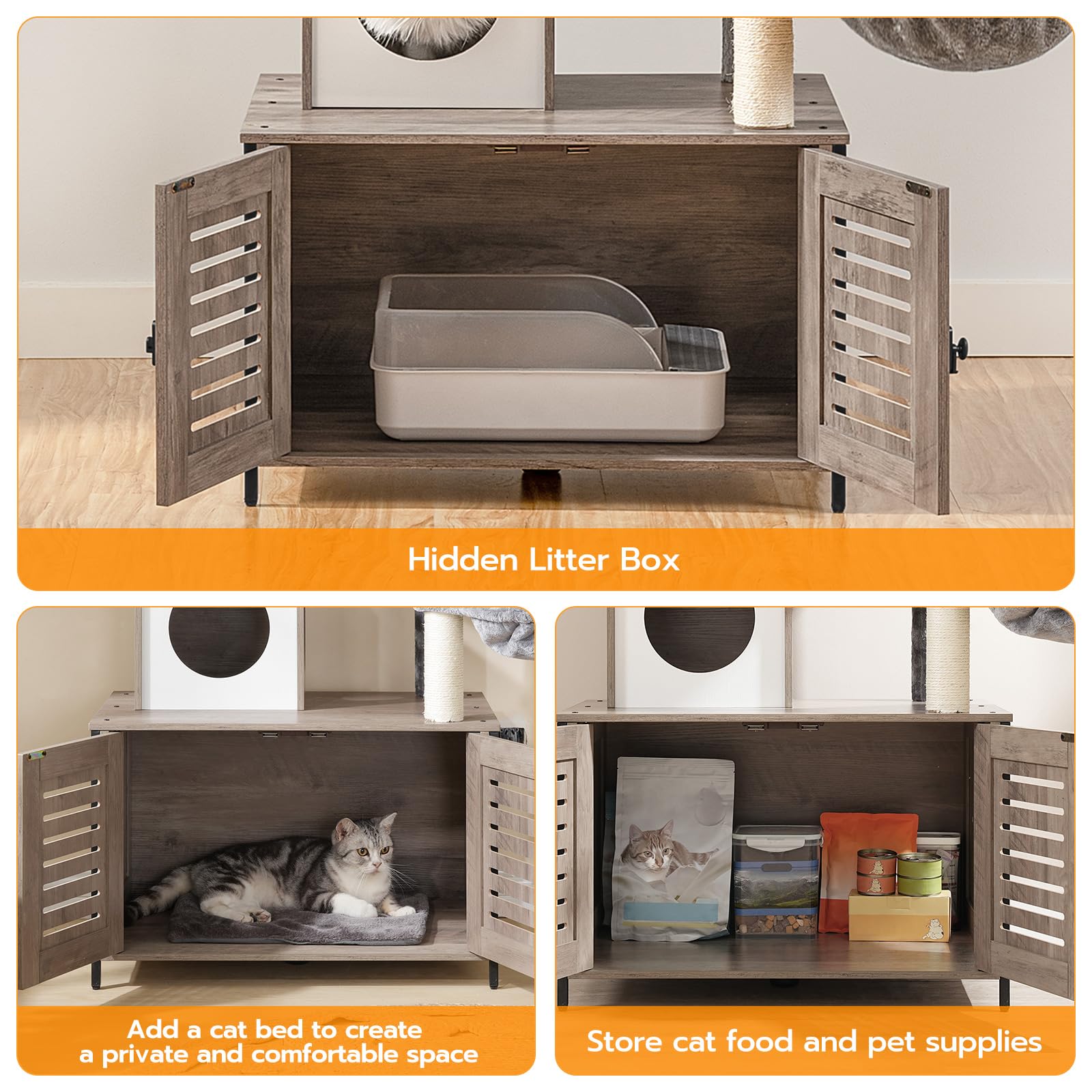HOOBRO árbol-gato-casita-descanso: escondite cómodo para relajarse.