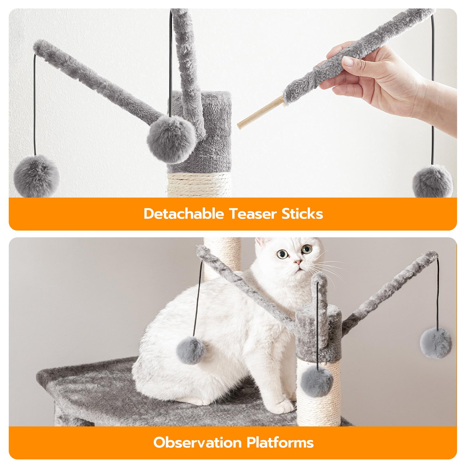 HOOBRO árbol-gato-palitos-desmontables: juego interactivo y adaptable.
