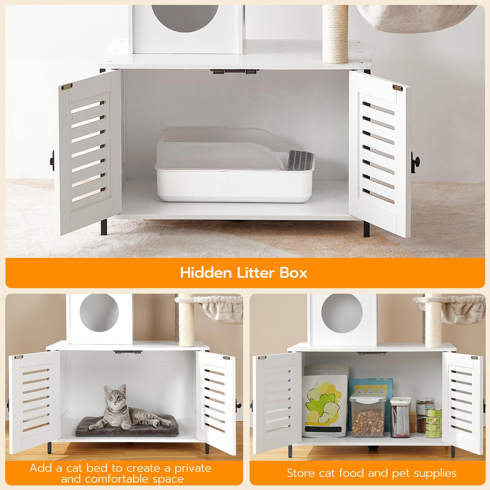 HOOBRO Arbol Gato con Postes de Sisal de diferentes alturas para trepar.