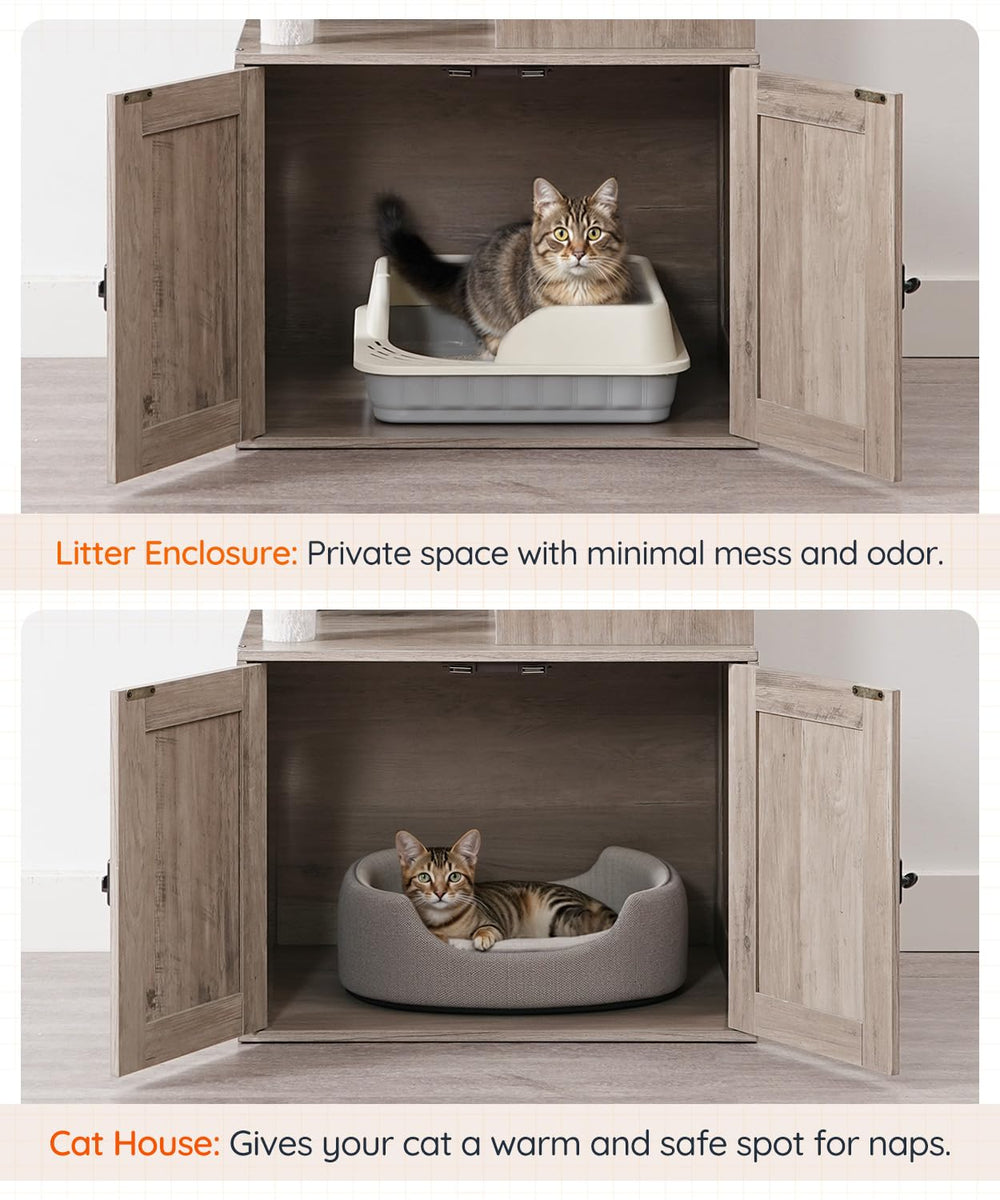 HOOBRO árbol para gatos con bola-resorte: juego interactivo en altura