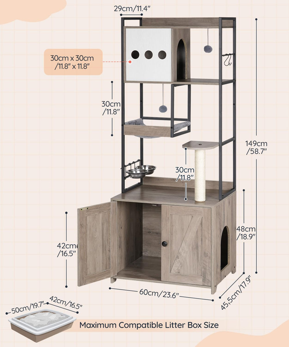 HOOBRO árbol para gatos: bolas colgantes, juego interactivo para estimular al gato.