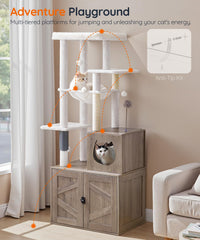 HOOBRO árbol para gatos con hamaca suave: descanso elevado y cómodo