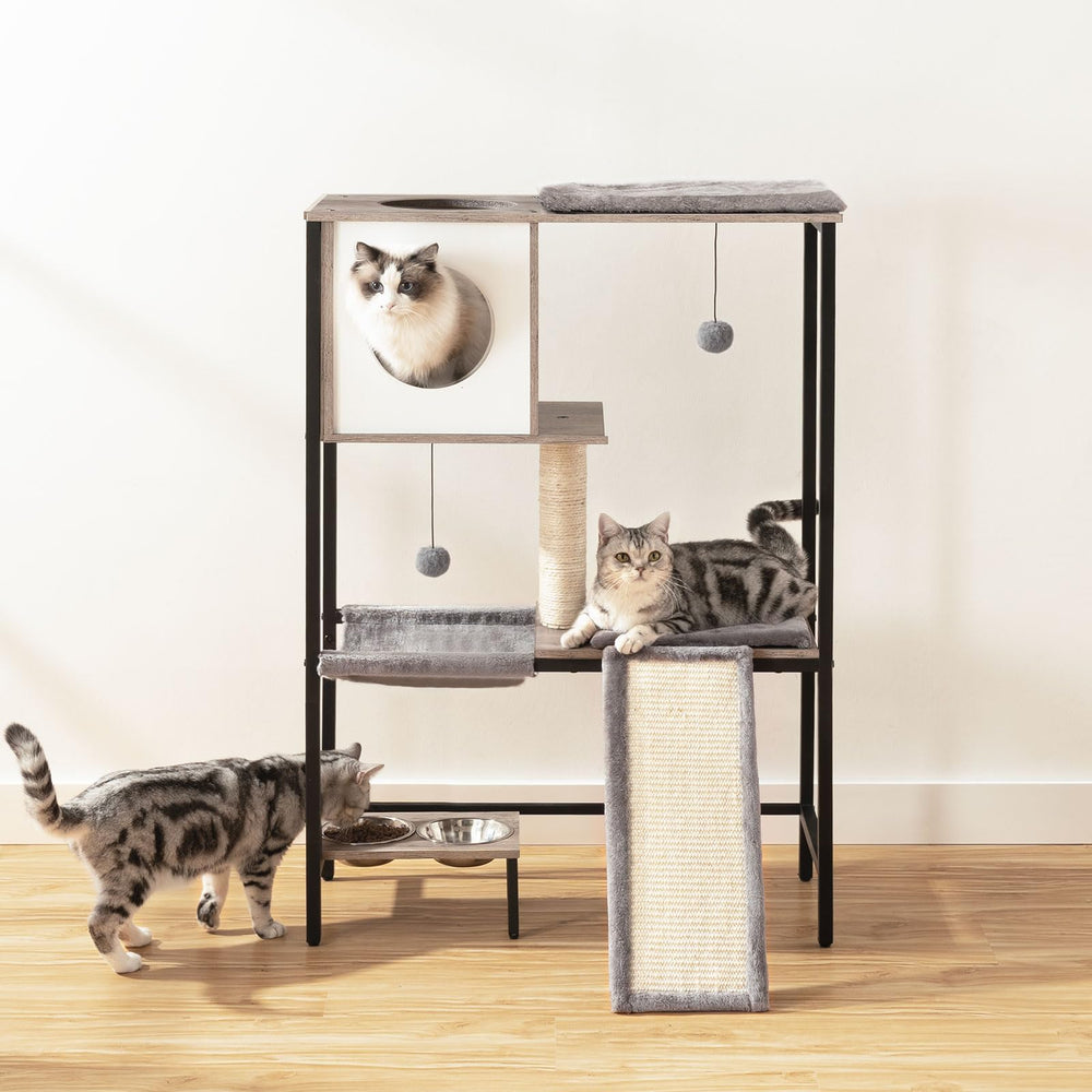 HOOBRO diseño en tonos gris beige que se integra con muebles.