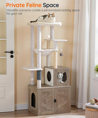 HOOBRO árbol para gatos con plataformas múltiples: zonas de juego y descanso