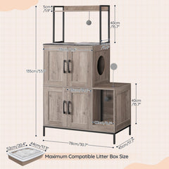 HOOBRO caja-arena gato doble con pelotas colgantes para juego
