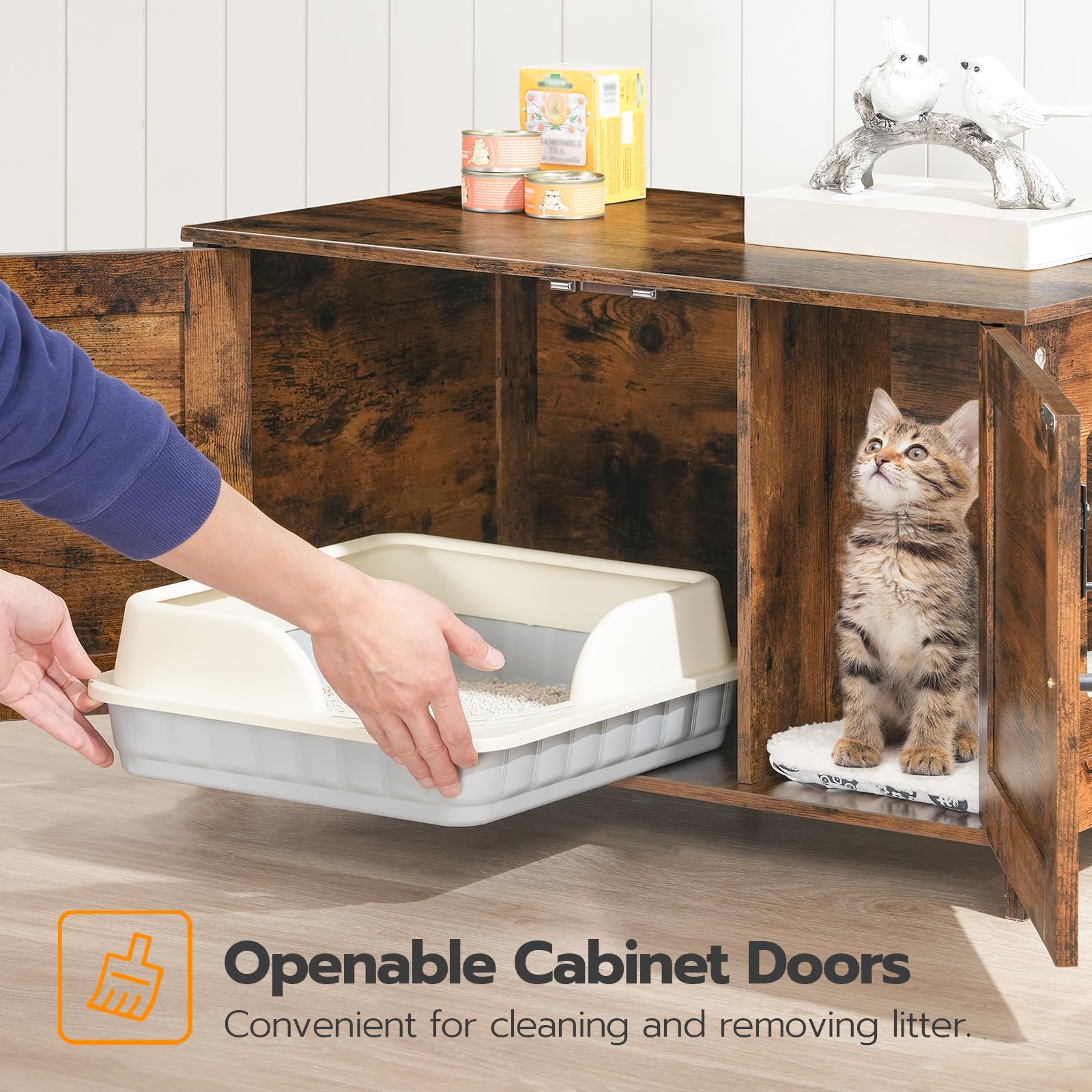 HOOBRO dimensiones externas del mueble, diseño compacto y práctico