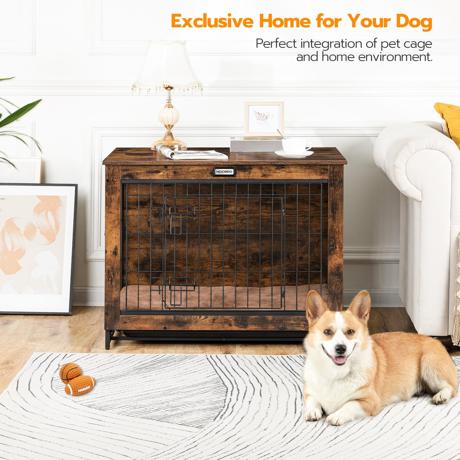 HOOBRO caja para perros, acceso doble para mayor comodidad de uso.