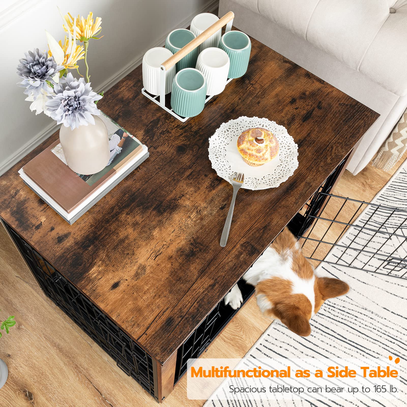 HOOBRO caja para perros, dimensiones externas e internas para planificación de espacio.
