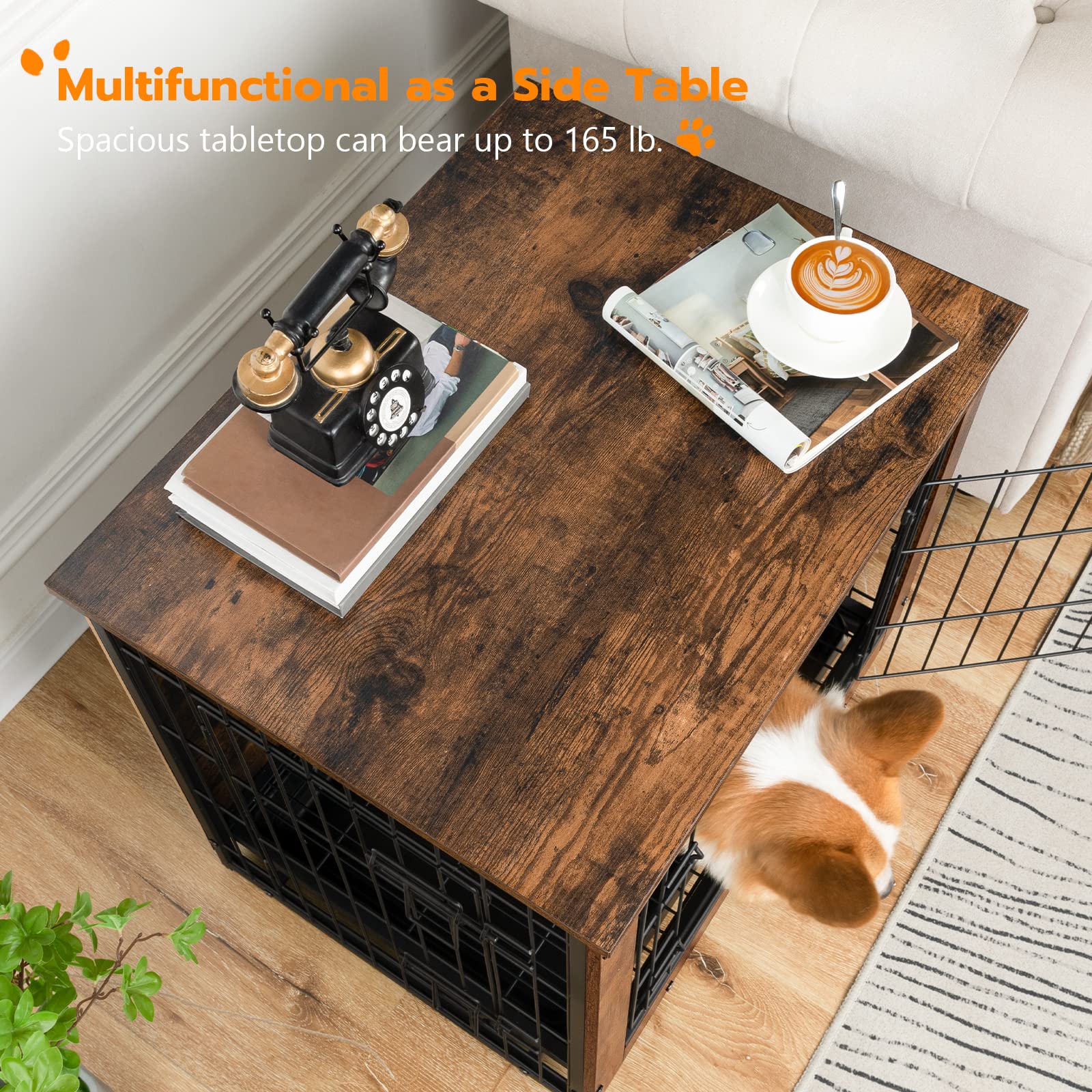 HOOBRO caja perro mueble doble uso para interior y mobiliario