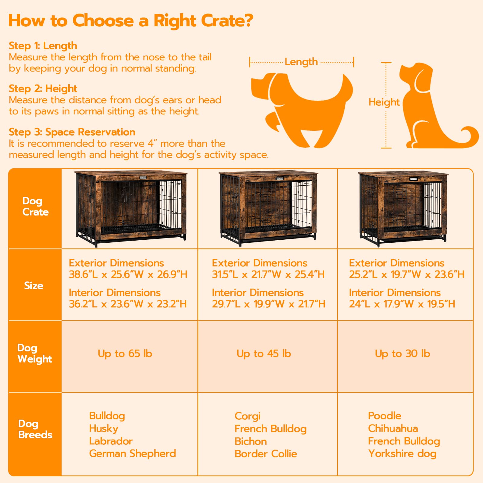 HOOBRO caja perro mueble espacio para perro mediano en interior confortable